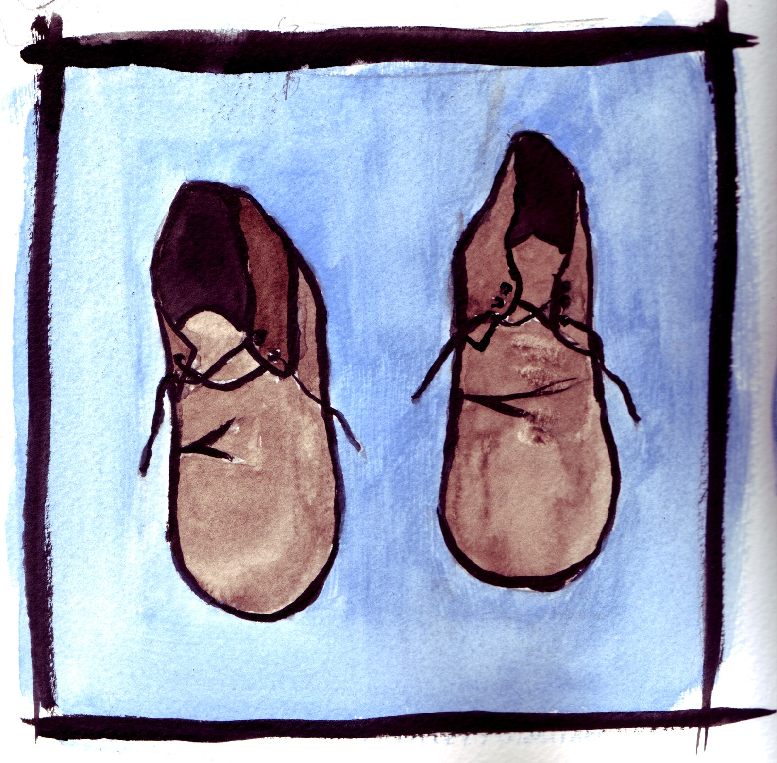 Painted shoes illustration