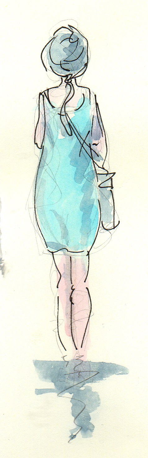 Lady in blue illustration